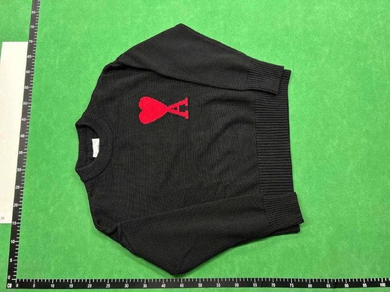 AMI Paris Heart Logo Cardigan & Turtleneck Sweaters -2