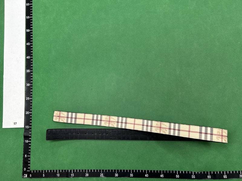 Burberry Check Print Belt with B Buckle -3