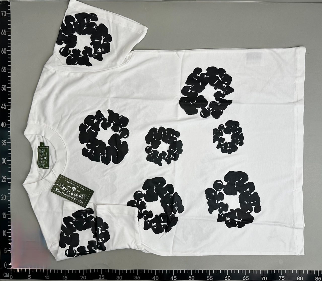  DENIM TEARS Flower Print T-Shirt/Shorts Set -1