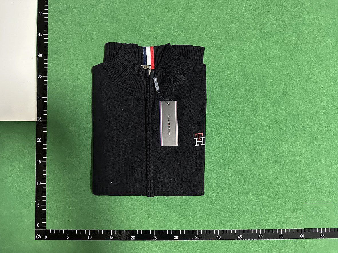 Tommy Hilfiger Heritage Logo Sweater [2 Styles: Zip-Up & Crewneck, 2 Colors: Grey & Navy] -1