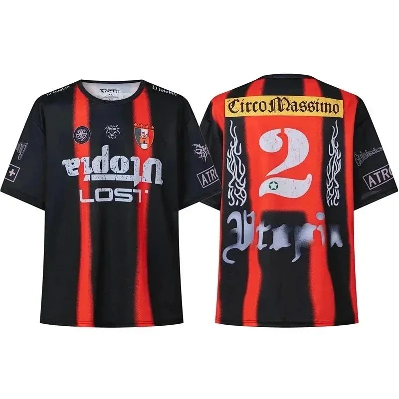 Men's football uniform loose mesh sports jersey-1119                   -8