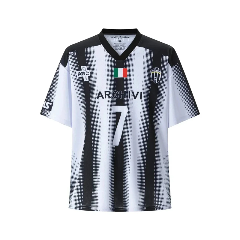 Spliced ​​letter print short-sleeved T-shirt digital mesh sports jersey-1908                   -4