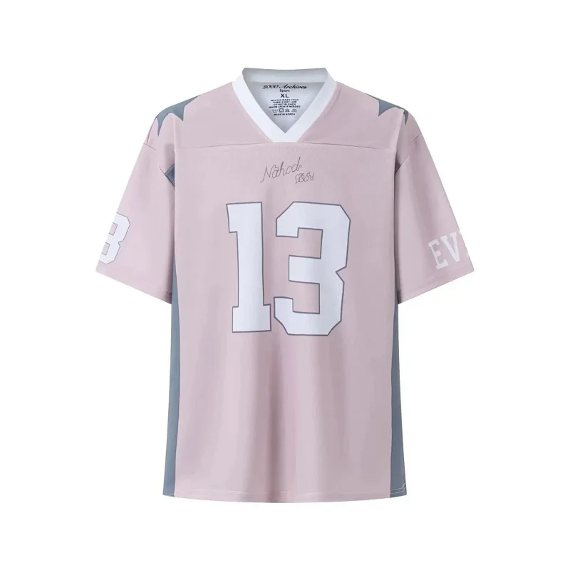 Spliced ​​letter print short-sleeved T-shirt digital mesh sports jersey-1908                   -6