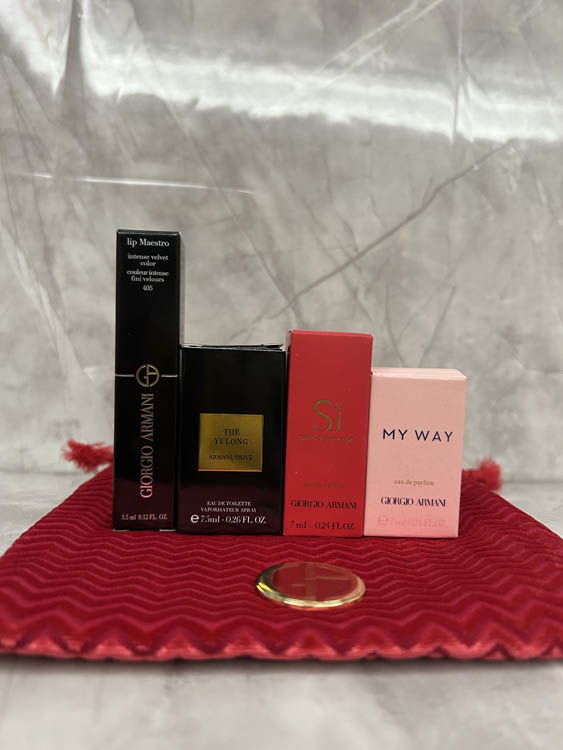 Armani perfume sample set of four with drawstring bag-3267                   -2
