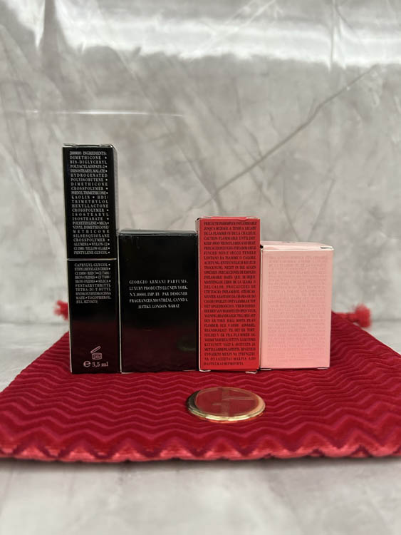 Armani perfume sample set of four with drawstring bag-3267                   -3